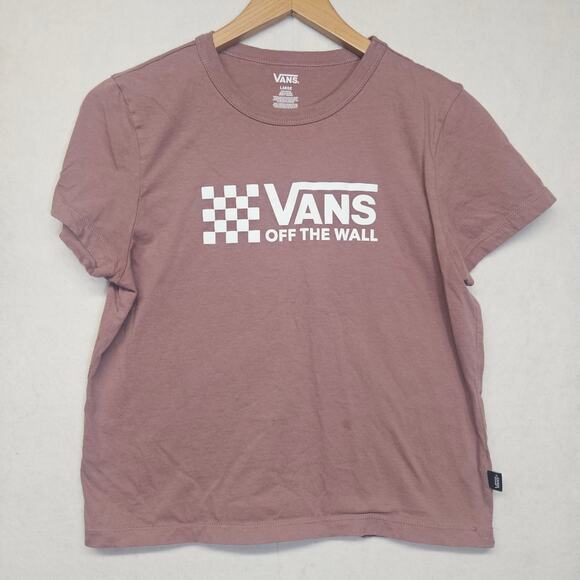 Vans Tops - Vans Off The Wall Women's Small Brown Purple  Crop Top Tee T-Shirt